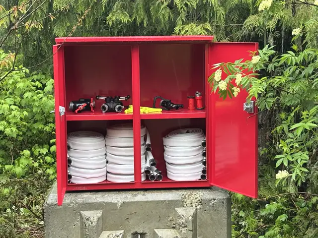 Aluminum fire box with shelving
