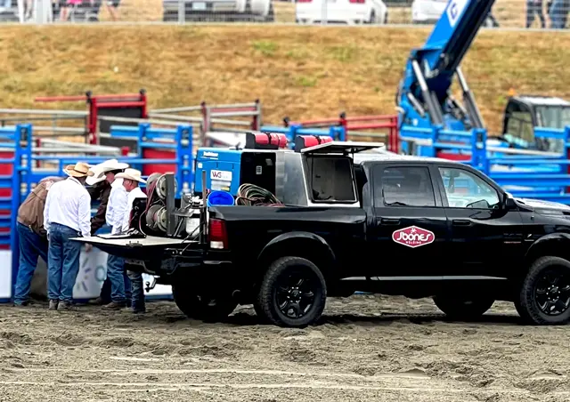 JBones mobile welding rig truck set up on a job site