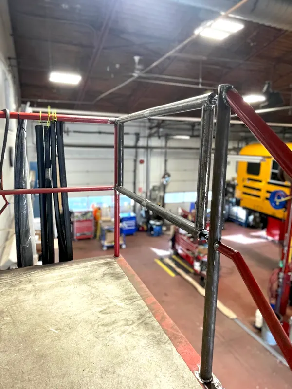 Warehouse safety railing